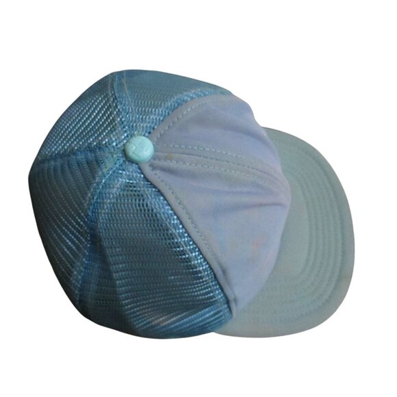 Skater Cap Vintage 1980s BLANK BLUE White Mesh trucker OSFA - Picture 3 of 8